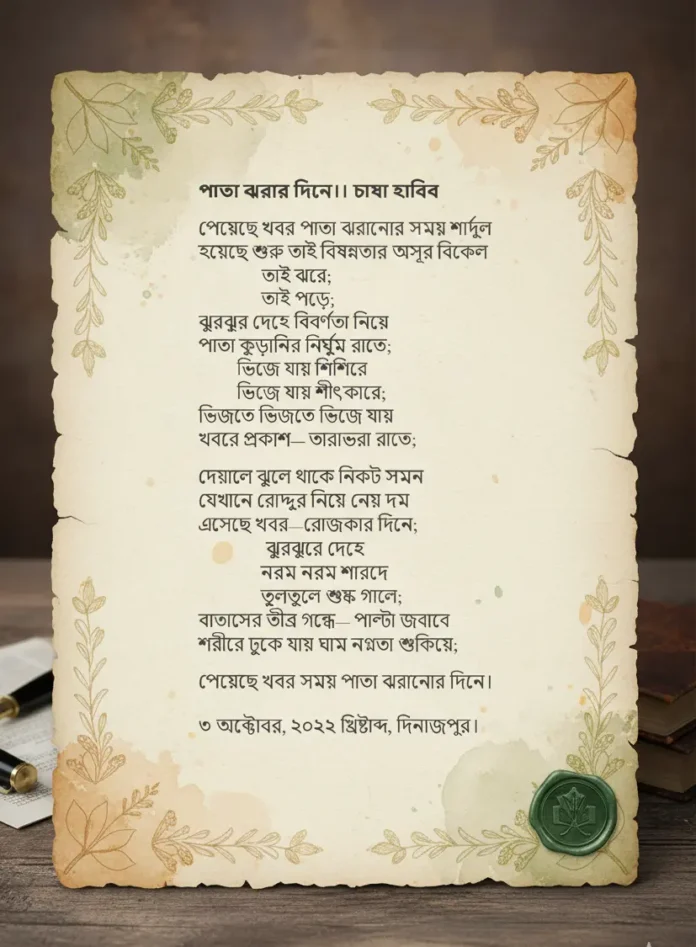 কবিতা পাতা ঝরার দিনে